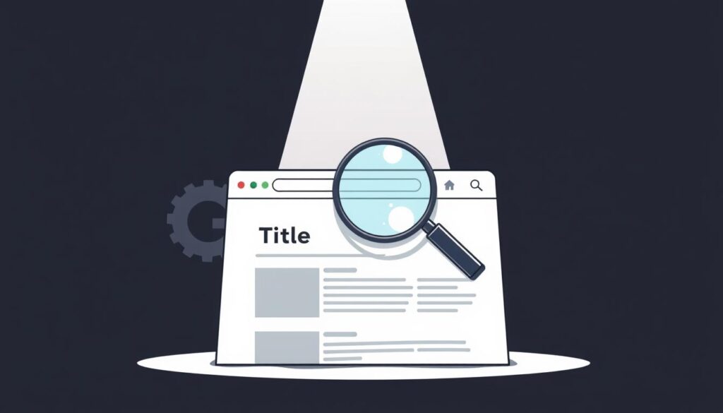 A minimalist, high-contrast illustration depicting the core elements of on-page SEO. In the foreground, a clean and sleek webpage layout with distinct sections for title, headings, body text, and images, all arranged in a balanced and visually appealing manner. The middle ground features a magnifying glass hovering over the webpage, symbolizing the process of optimizing content for search engines. In the background, a subtle grid pattern representing the technical structure and architecture of the webpage, with a faint outline of a search engine logo. Bright, directed lighting from the top left casts dynamic shadows, creating a sense of depth and emphasis on the key on-page SEO components. The overall mood is professional, informative, and focused on the essential practices for effective on-page optimization.
