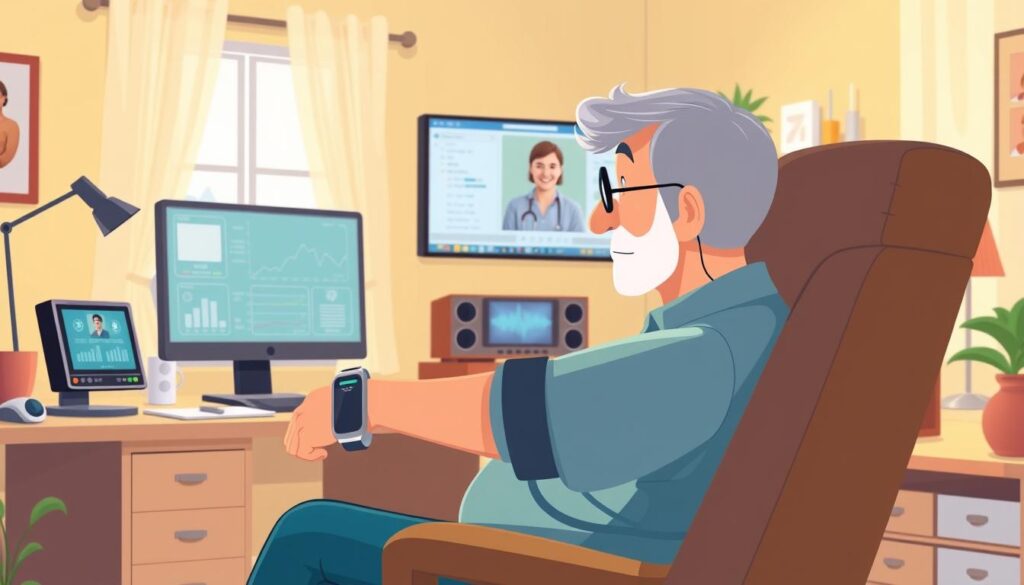 telehealth remote monitoring for at-home care