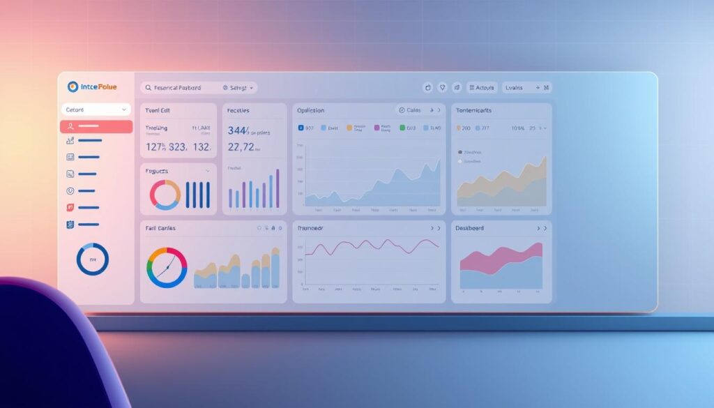 A meticulously designed financial dashboard, its layout optimized for clarity and speed. The foreground features a clean, minimalist interface with intuitive widgets and charts, seamlessly integrated to provide a comprehensive overview of key financial metrics. The middle ground showcases elegant data visualizations, leveraging a sophisticated color palette and precise typography to convey information with precision. In the background, a subtle grid pattern creates a sense of structure and organization, while soft lighting casts a warm, professional glow over the entire scene. The overall atmosphere evokes a sense of control, confidence, and data-driven decision-making, perfectly suited for the modern creator seeking to harness the power of AI-powered financial insights.