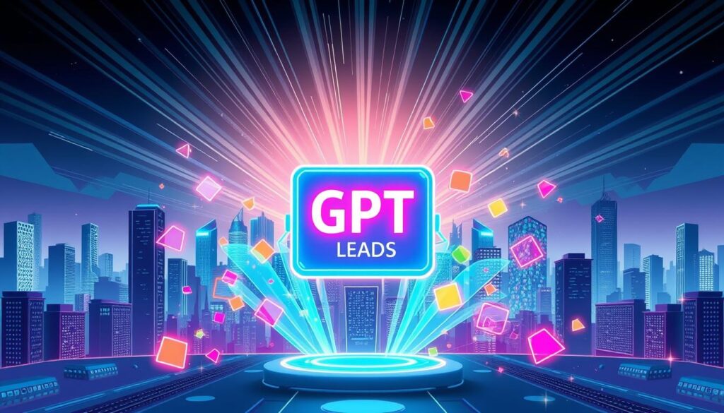 A striking, high-resolution image depicting the concept of "GPT leads" in the context of a real estate AI chatbot. The scene shows a futuristic city skyline in the background, with rays of light emanating from a central, glowing AI-powered chatbot interface in the foreground. The chatbot interface is surrounded by a swarm of stylized, data-driven "leads" represented as colorful, abstract geometric shapes, conveying the power and potential of AI-generated real estate leads. The lighting is dramatic, with a cool, neon-infused tone, creating an atmosphere of technological innovation and progress. The overall composition is bold, dynamic, and visually captivating, perfectly illustrating the "Step-by-Step: Build a GPT-Powered Lead Engine for GPT leads" section of the article. A striking, high-resolution image depicting the concept of "GPT leads" in the context of a real estate AI chatbot. The scene shows a futuristic city skyline in the background, with rays of light emanating from a central, glowing AI-powered chatbot interface in the foreground. The chatbot interface is surrounded by a swarm of stylized, data-driven "leads" represented as colorful, abstract geometric shapes, conveying the power and potential of AI-generated real estate leads. The lighting is dramatic, with a cool, neon-infused tone, creating an atmosphere of technological innovation and progress. The overall composition is bold, dynamic, and visually captivating, perfectly illustrating the "Step-by-Step: Build a GPT-Powered Lead Engine for GPT leads" section of the article.