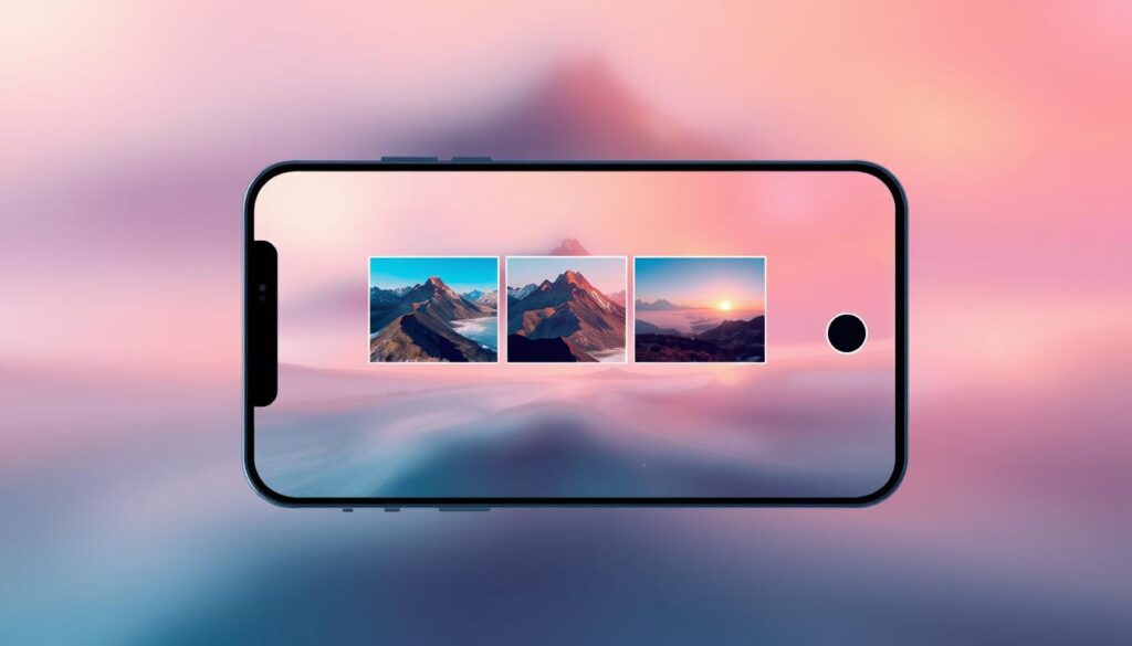 A vibrant, visually-compelling Instagram carousel showcasing a seamless blend of dynamic imagery and captivating content. In the foreground, a series of three high-resolution, beautifully-lit photographs are elegantly displayed on a modern, sleek smartphone screen, each image meticulously crafted to engage and inspire the viewer. The middle ground features a soft, blurred background, evoking a sense of artistic depth and focus, while the background subtly hints at the digital environment of the social media platform, with subtle gradients and hints of UI elements. The overall mood is one of contemporary, visually-striking design, capturing the essence of an impactful, AI-generated Instagram carousel.
