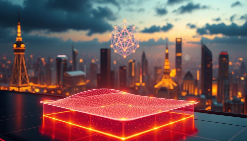 A meticulously designed reward function, the key to balancing challenge and fairness in an adaptive AI system. In the foreground, a visual representation of the reward function - a glowing, multidimensional surface that adapts dynamically to player performance. In the middle ground, an intricate neural network diagram, symbolizing the AI's decision-making process. The background is a futuristic cityscape, bathed in a warm, inviting glow, suggesting the harmonious integration of human and machine. Cinematic lighting and an ultra-wide angle lens create a sense of grandeur and importance, emphasizing the gravity of the reward function design. The overall mood is one of thoughtful contemplation, hinting at the careful balance required to create a truly engaging and equitable AI experience.