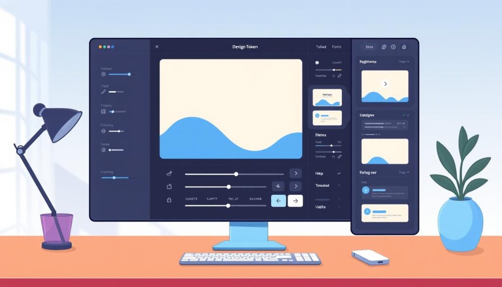 A vibrant, minimalist preview interface showcasing a sleek design system with well-defined design tokens. The foreground features a clean, high-resolution preview window displaying a visually cohesive and harmonious design, reflecting a strong sense of visual identity and brand consistency. The middle ground presents a series of interactive UI elements, sliders, and toggles, allowing for seamless exploration and evaluation of the token-driven design. The background is a subtly blurred, softly lit workspace, creating a sense of depth and focus on the central preview. The overall mood is one of modern sophistication, professional polish, and creative exploration, inviting the viewer to dive deeper into the nuances of the design system. A vibrant, minimalist preview interface showcasing a sleek design system with well-defined design tokens. The foreground features a clean, high-resolution preview window displaying a visually cohesive and harmonious design, reflecting a strong sense of visual identity and brand consistency. The middle ground presents a series of interactive UI elements, sliders, and toggles, allowing for seamless exploration and evaluation of the token-driven design. The background is a subtly blurred, softly lit workspace, creating a sense of depth and focus on the central preview. The overall mood is one of modern sophistication, professional polish, and creative exploration, inviting the viewer to dive deeper into the nuances of the design system.