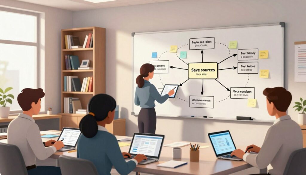 FlowScholar Research Workflow: Save Sources, Build Notes, Write Clean