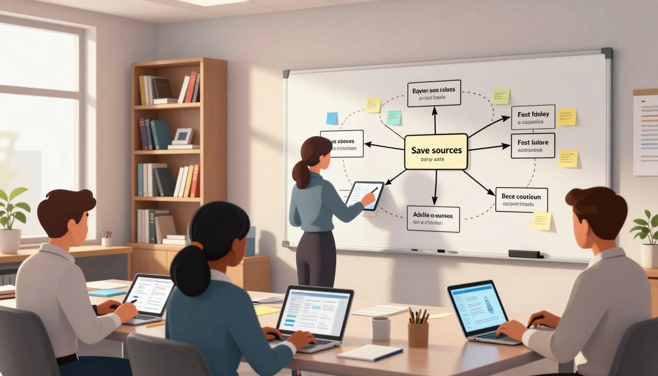 FlowScholar Research Workflow: Save Sources, Build Notes, Write Clean