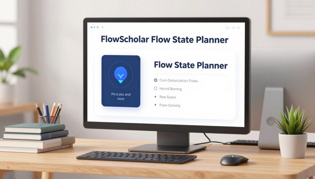 Generate an image of the FlowScholar Flow State Planner Generate an image of the FlowScholar Flow State Planner