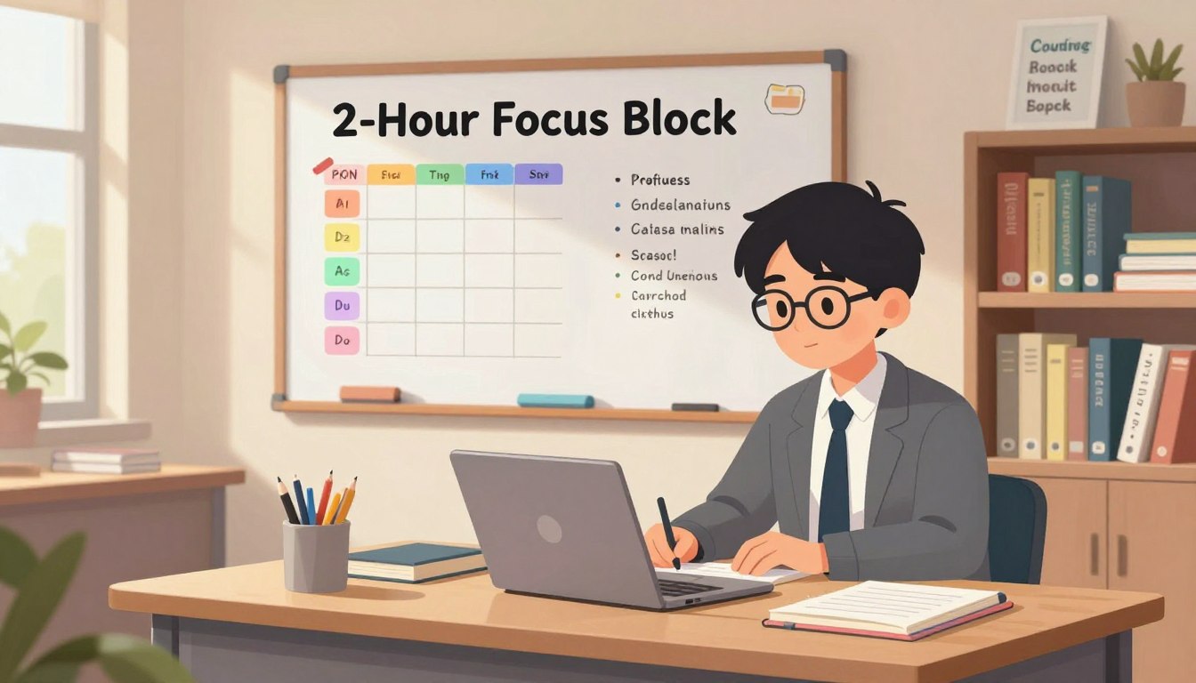 The “2-Hour Focus Block” Method for High School and College