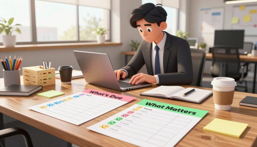 The “Two Lists” Method: What’s Due vs What Matters