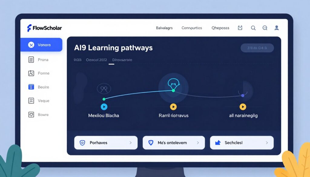 An image of the FlowScholar dashboard showcasing its AI-driven learning pathways.
