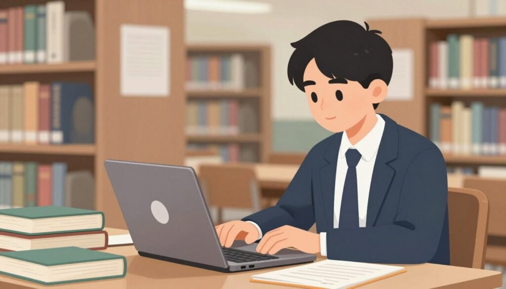 Image of a student using FlowScholar on a laptop